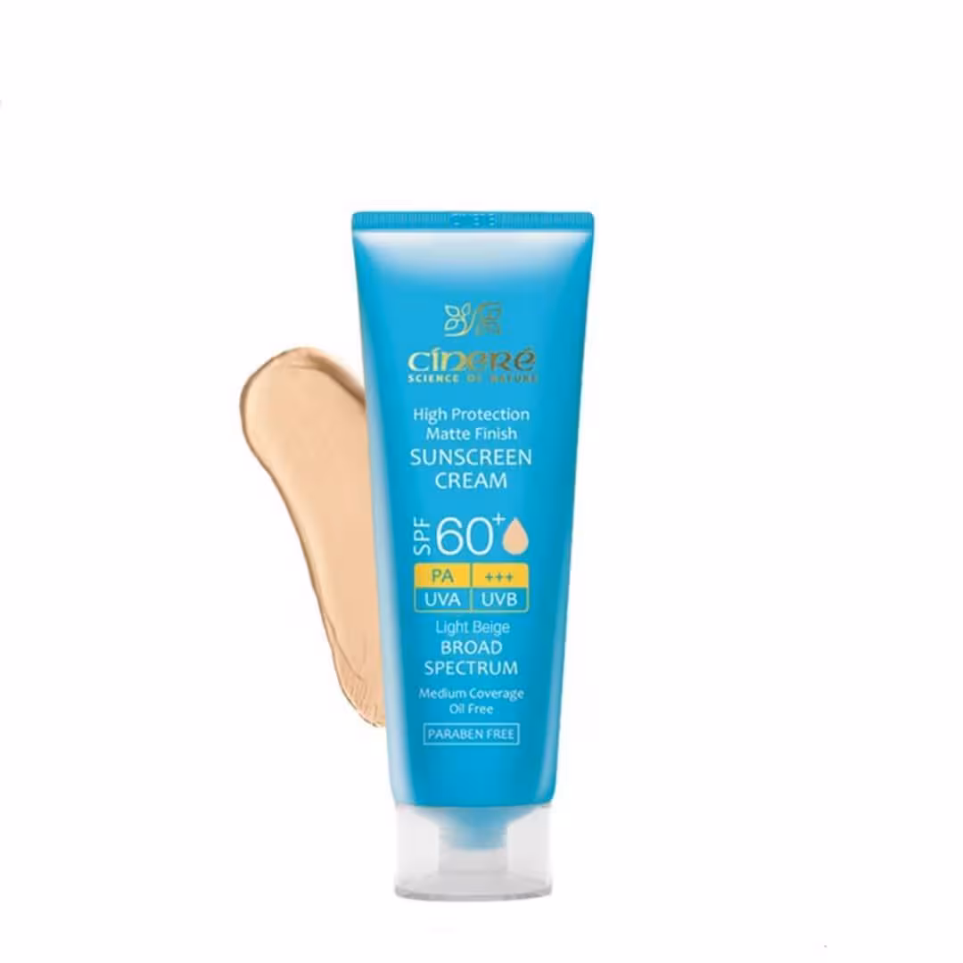 کرم ضد آفتاب رنگی SPF60 سینره فاقد چربی 50 میلی لیتر