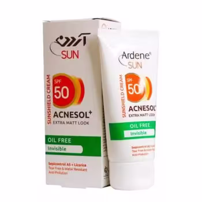 کرم ضد آفتاب بی رنگ آکنه سل آردن با spf 50 مناسب پوست چرب