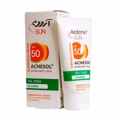کرم ضد آفتاب بی رنگ آکنه سل آردن با spf 50 مناسب پوست چرب