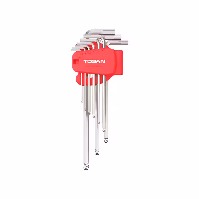 ست آلن 9 عددی شش پر بلند توسن ته گرد آلیاژ S2 سایز 10-1.5 م م با کد: T4181