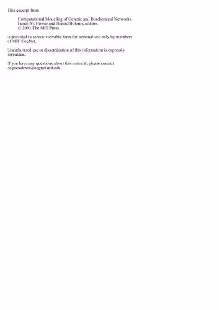 خرید و دانلود نسخه کامل کتاب Computational Modeling of Genetic and Biochemical Networks