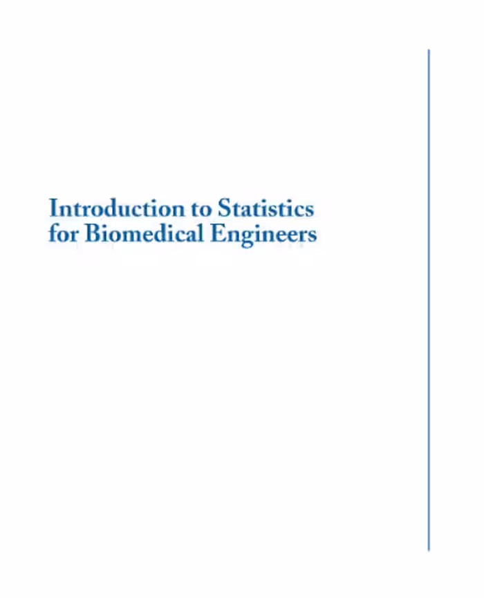 خرید و دانلود نسخه کامل کتاب Introduction to Statistics for Biomedical Engineers
