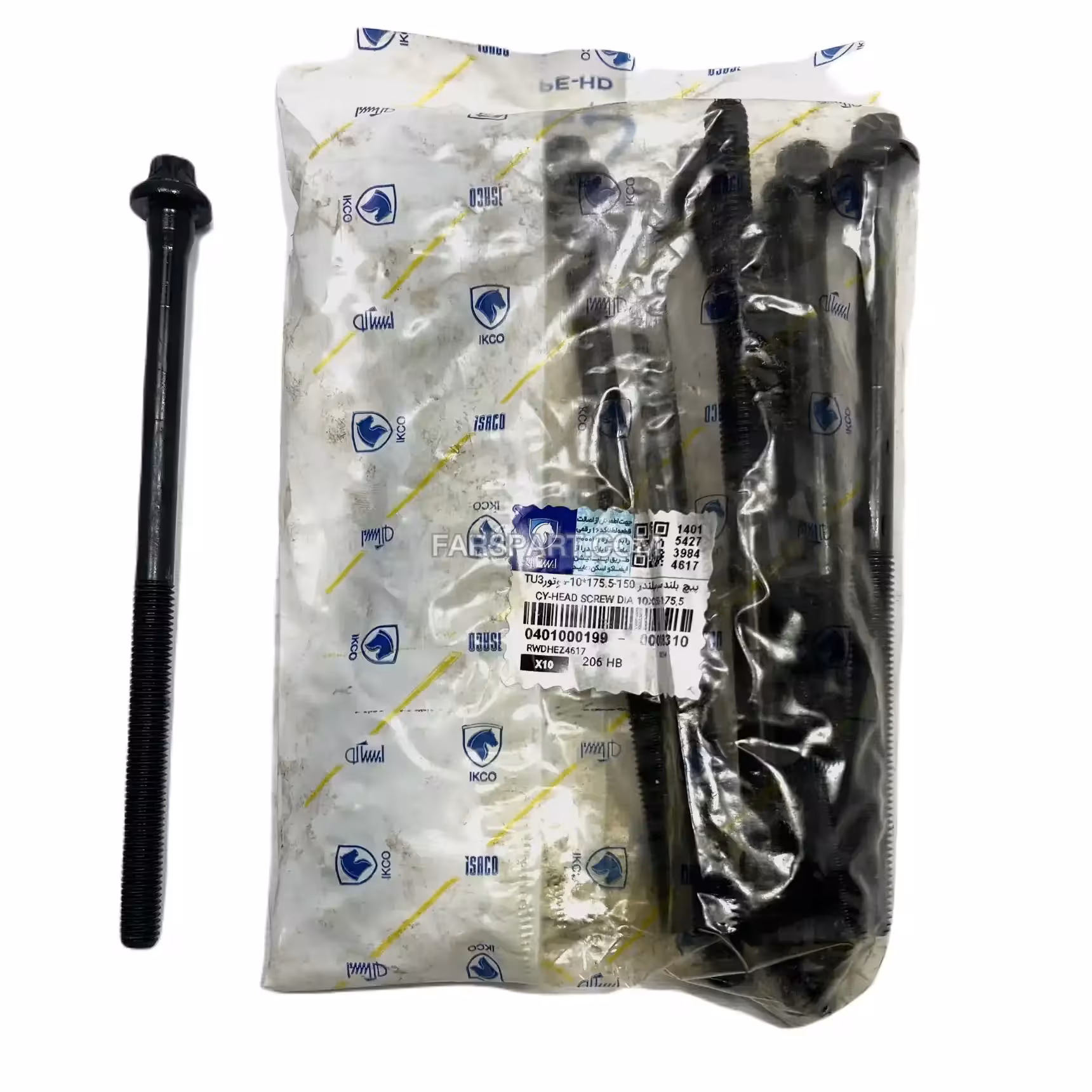 پیچ سرسیلندر 206 تیپ 2 175.5-150*10-موتورTU3 ایساکو