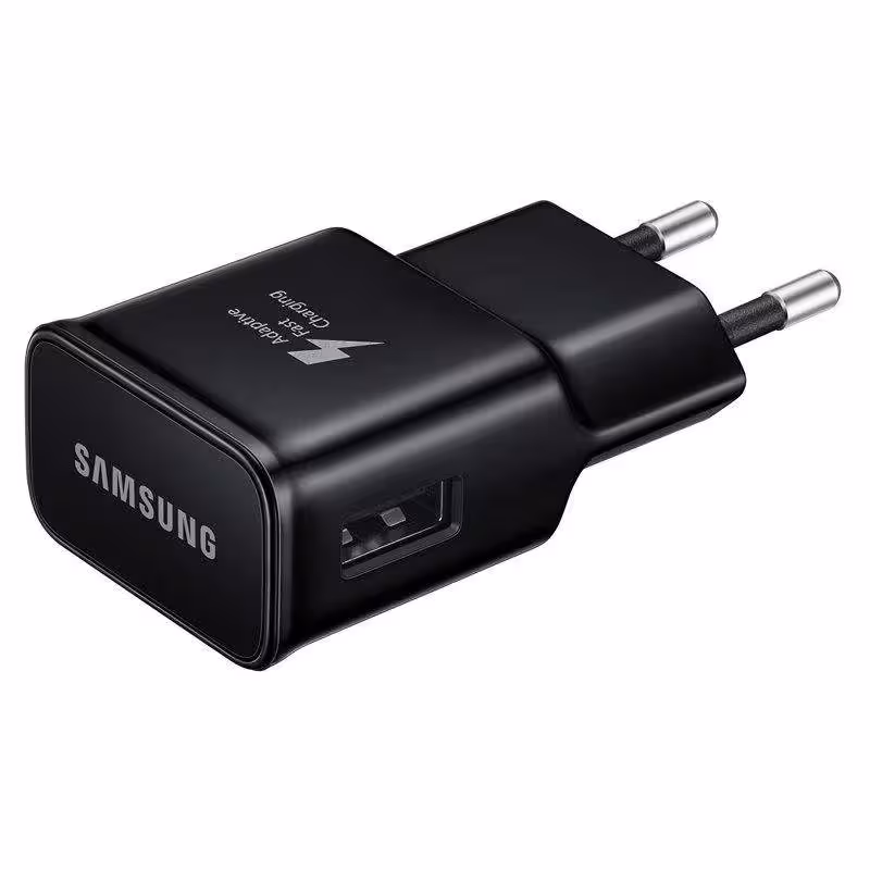 شارژر دیواری اورجینال فست سامسونگ روکارتنی 2پین Samsung Fast Charging Adapter EP-TA200