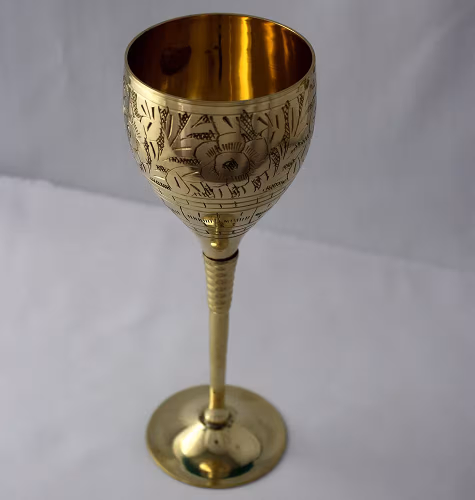 جام برنجی 23 سانت قلمزنی ست شش تایی