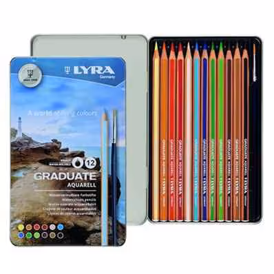 مدادرنگی12رنگ جعبه فلزی آبرنگی لیرا کد2881120