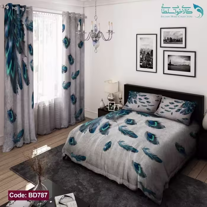 روتختی طرح پر آبی دو نفره کد BD787
