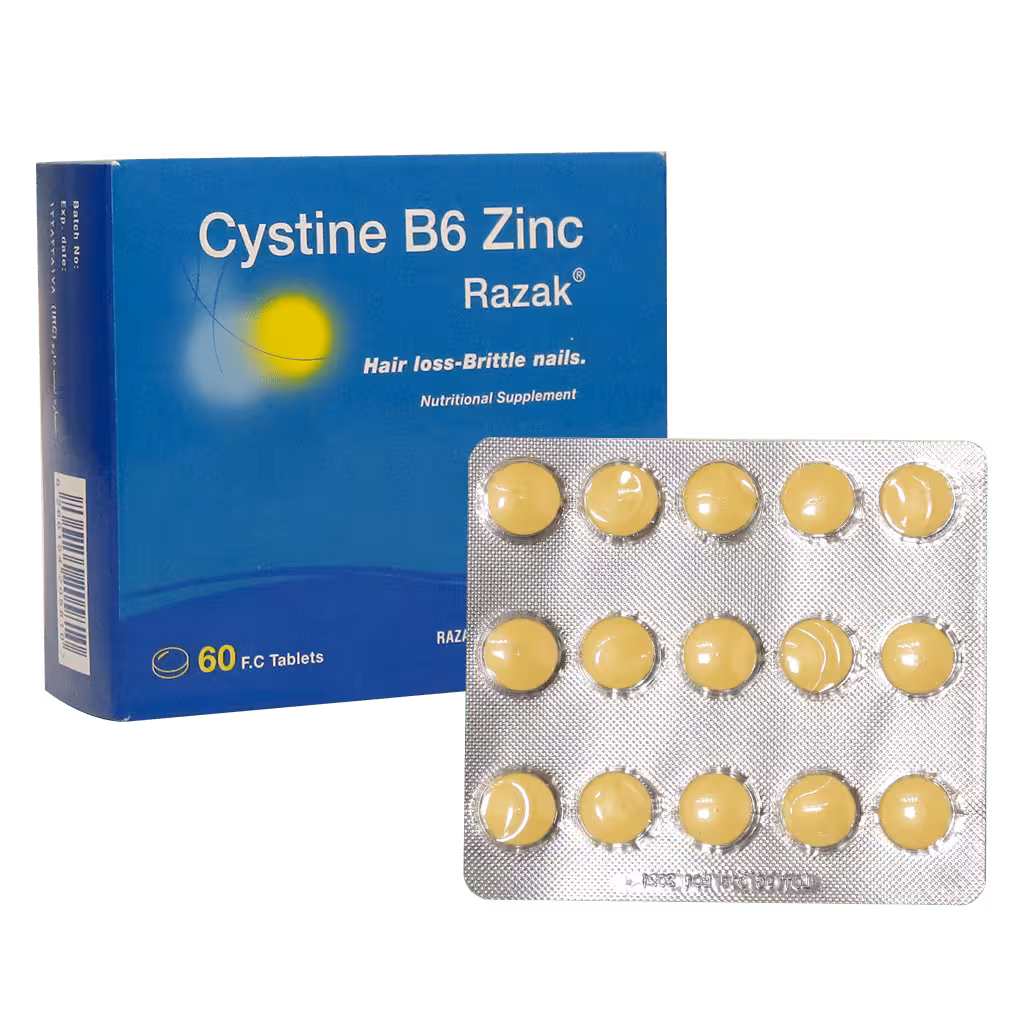 سیستین B6 زینک 60 عددی CYSTINE B6 ZINC