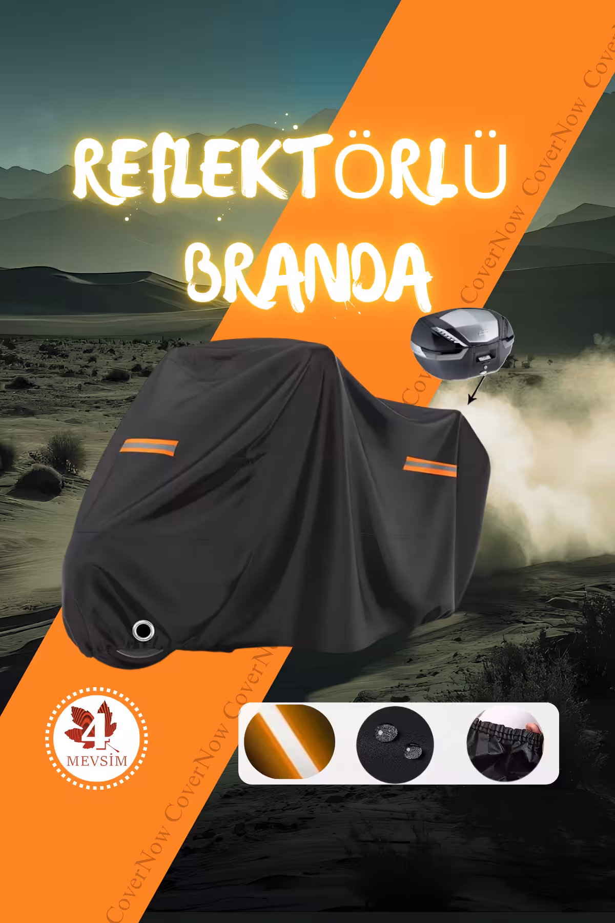 چادر موتورسیکلت نارنجی کیسه پشتی بازتابنده HONDA CBR 125 R AutoEN