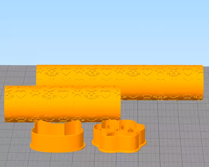 مدل سه بعدی مجموعه کاتر و رولر کیک (STL)