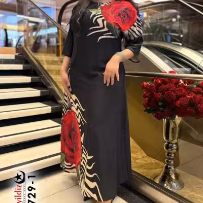 پیراهن مجلسی بیگ سایز3729 کرپ حریر