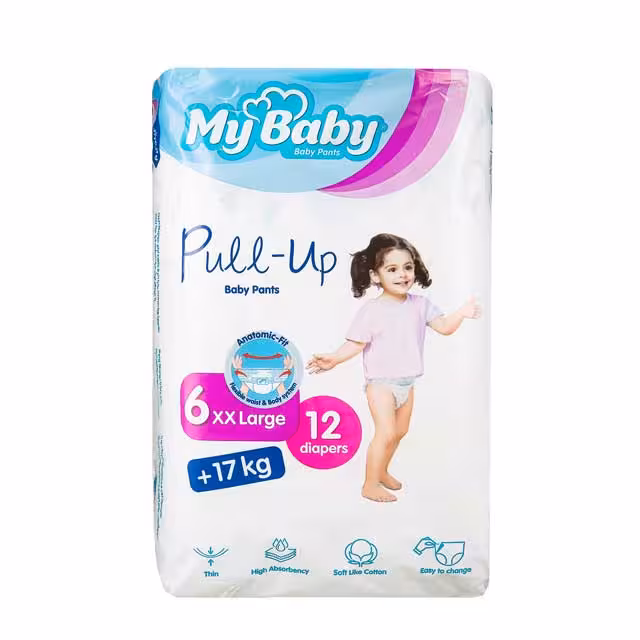 پوشک کودک شورتی مای بیبی سایز 6 بسته 12 عددی