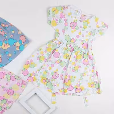 سارافون دخترانه نخی حبابی کد 9495