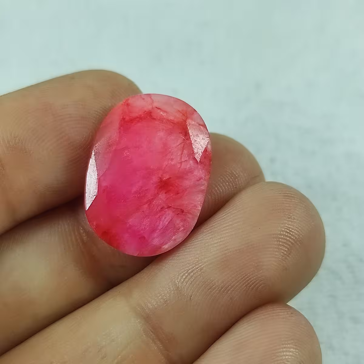 سنگ یاقوت سرخ طبیعی مدل بیضی کد 11590907