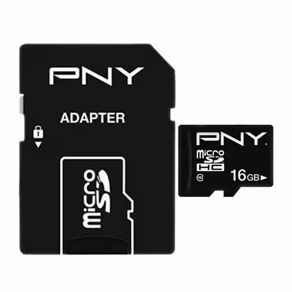 کارت حافظه microSD پی ان وای مدل PERFORMANCE PLUS کلاس 10 استاندارد HS سرعت 20MBps ظرفیت 16 گیگابایت به همراه آداپتور SD