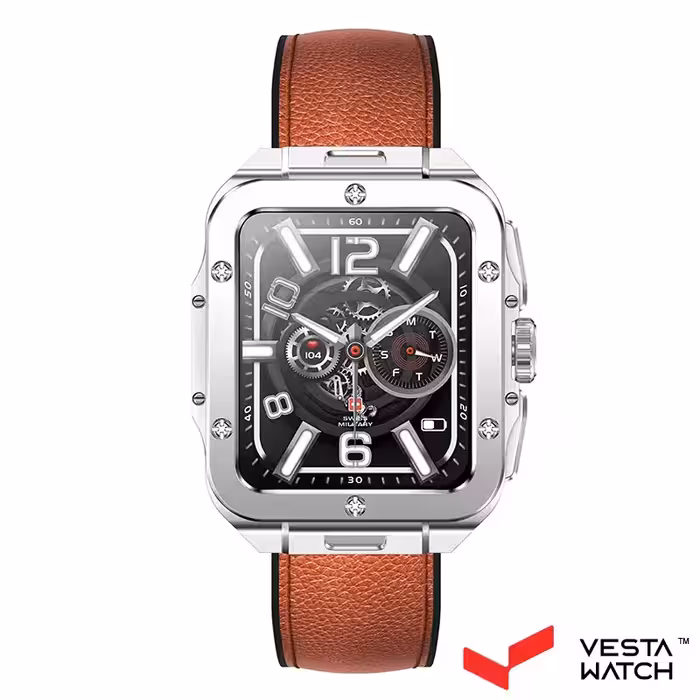 ساعت مچی هوشمند سوئیس میلیتاری SWISS MILITARY مدل SM-ALPS2-SLFRAME/BRLEATHERST