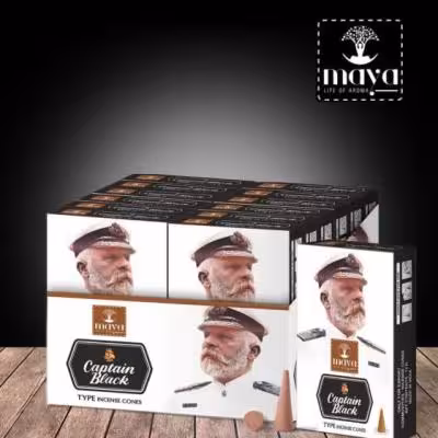 عود خوشبو کننده مخروطی مدل کاپتان بلک ( کاپیتان بلک ) Captain Black برند مایا