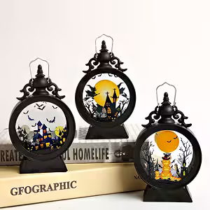 فانوس طرح ساعت هالوین مشکی