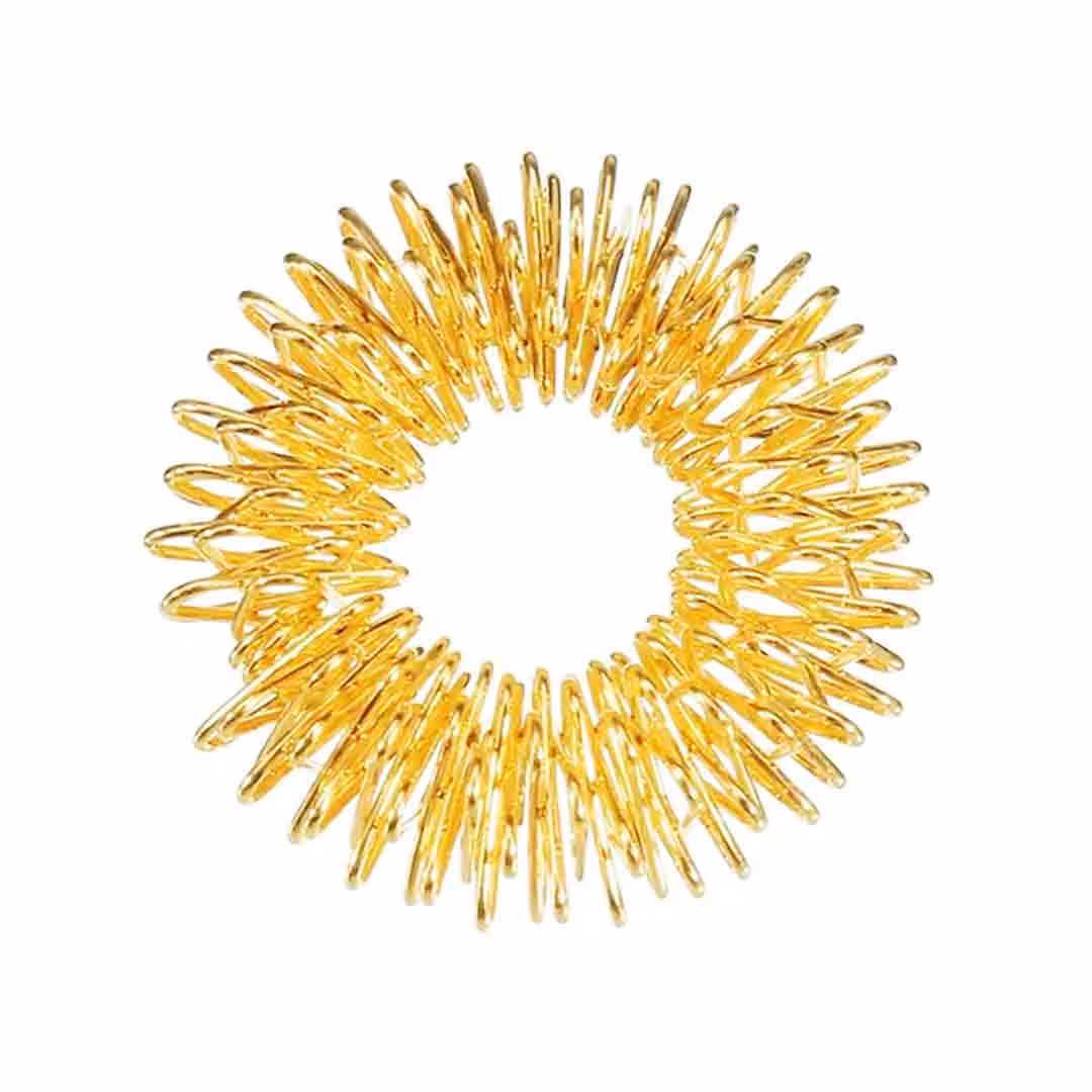 رینگ ماساژ انگشت زرد طلایی (حلقه ماساژ انگشت)