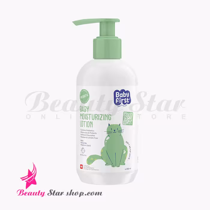 لوسیون مرطوب کننده گیاهی کودک بیبی فرست حجم 250 میلی لیتر