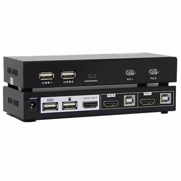 سوئیچ کی وی ام 2 خروجی اتومات HDMI USB کی نت مدل K-SWKH402