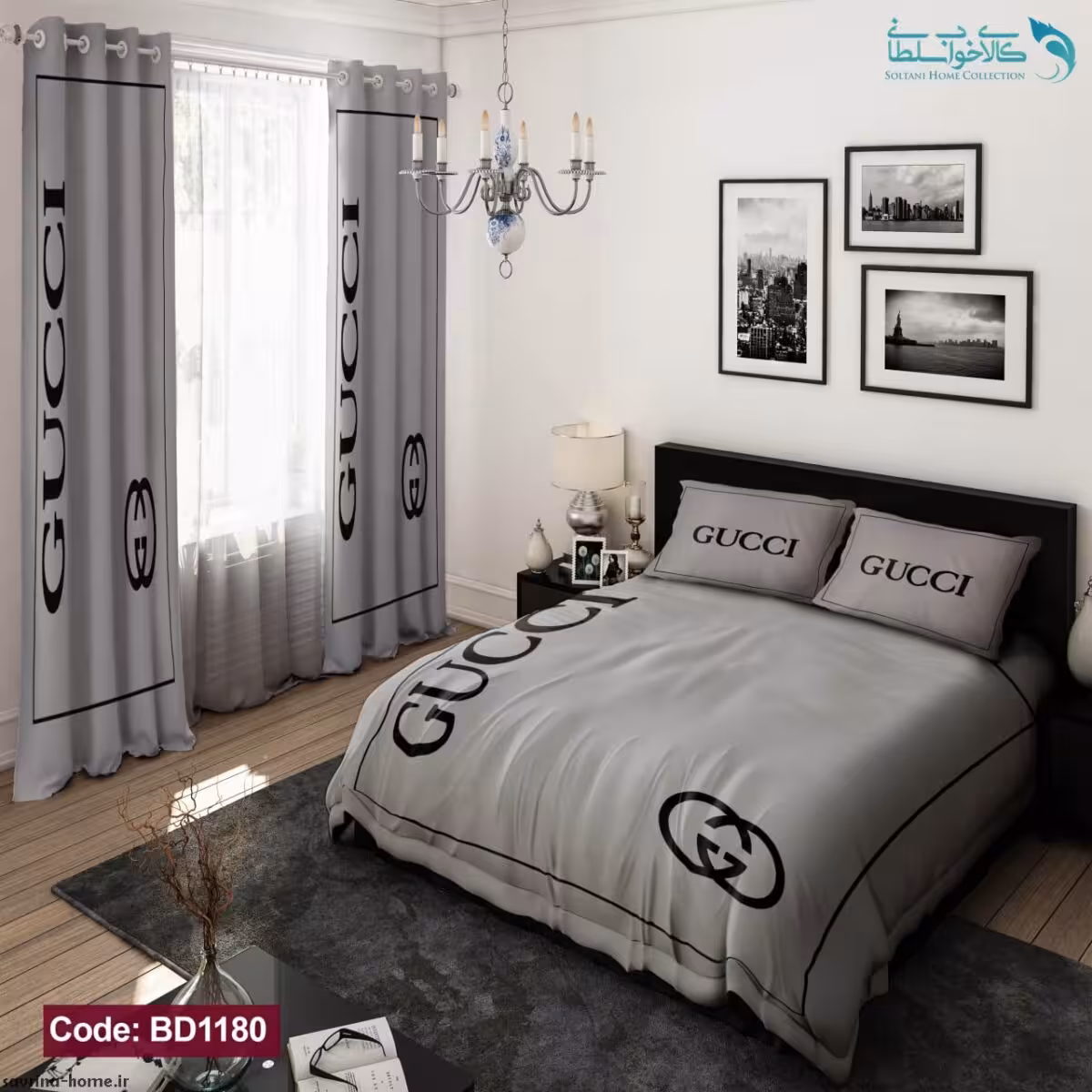 روتختی طرح برند گوچی دونفره کد BD1180