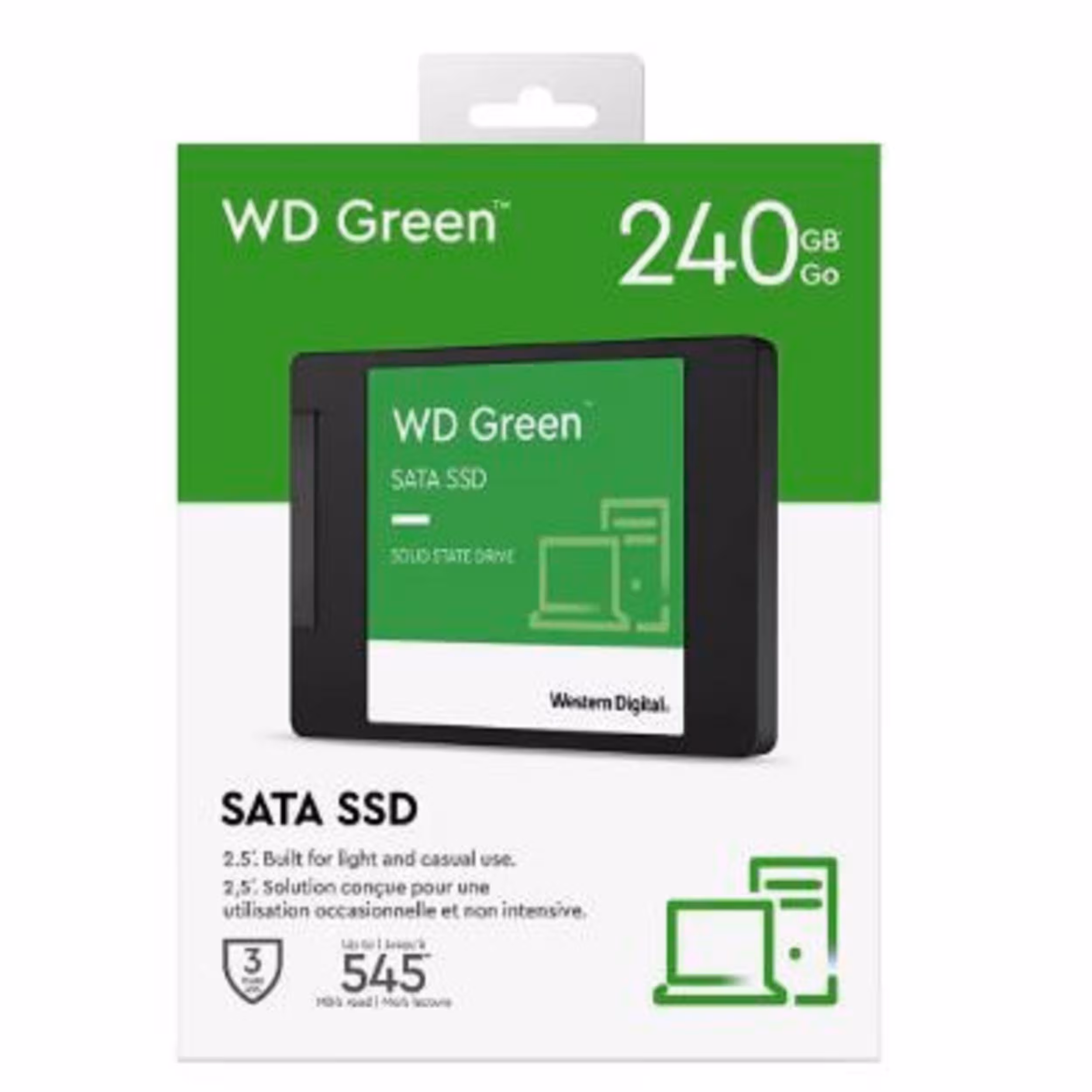 حافظه اس اس دی اینترنال وسترن دیجیتال 240GB مدل گرین SATA 2.5INCH WDS240G3G0A پارت نامبر WDS240G3G0A