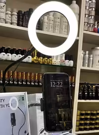 رینگ لایت رومیزی 6 اینچی گیره دار با هولدر موبایل DIJON