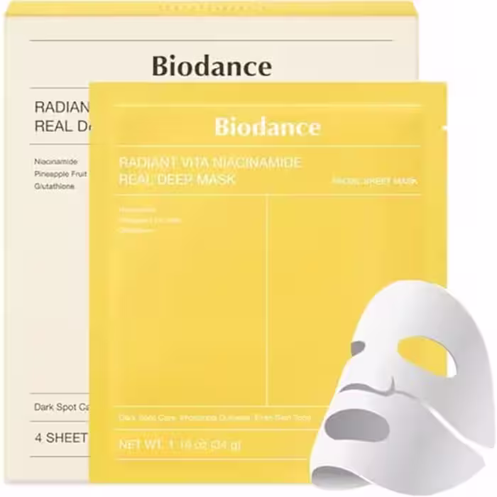 ماسک ورقه ای نیاسینامید بایودنس ( 1 ورقه ای و 4 ورقه ای) Biodance