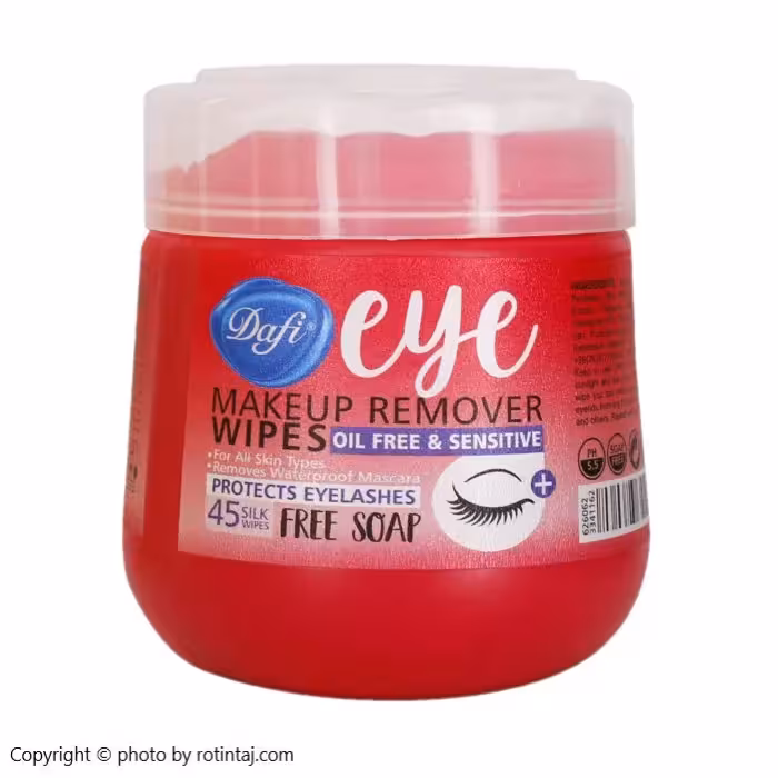 دستمال مرطوب پاک کننده آرایش دور چشم دافی 45 عددی