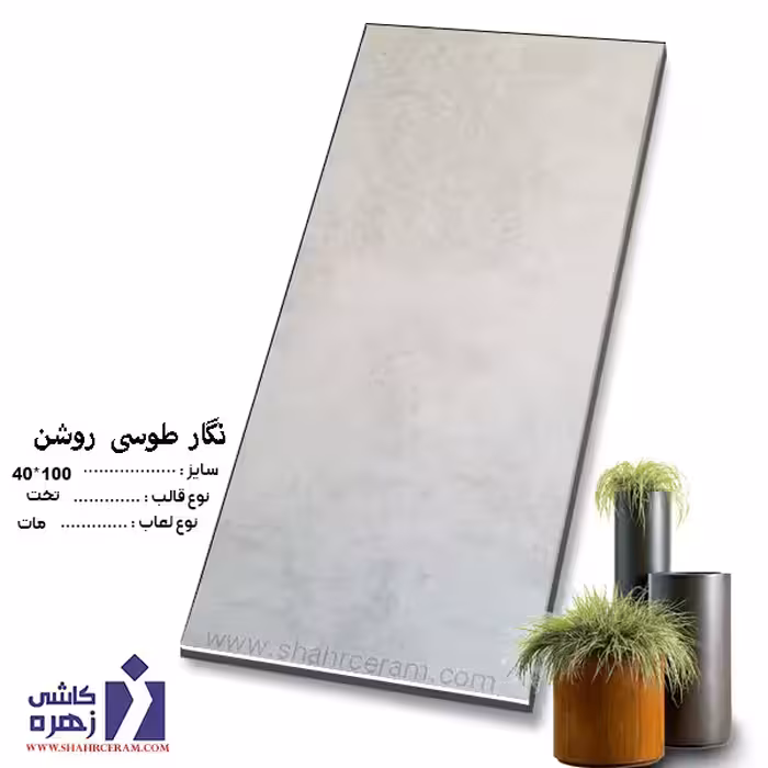 سرامیک نگار طوسی روشن 100*40 کاشی زهره
