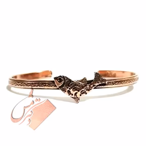 دستبند مسی قلمزنی ماهی