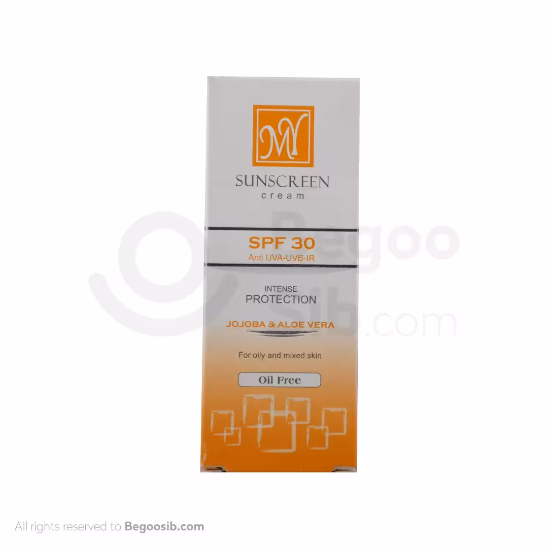 کرم ضد آفتاب مای فاقد چربی spf 30 بی رنگ 50 میلی لیتری