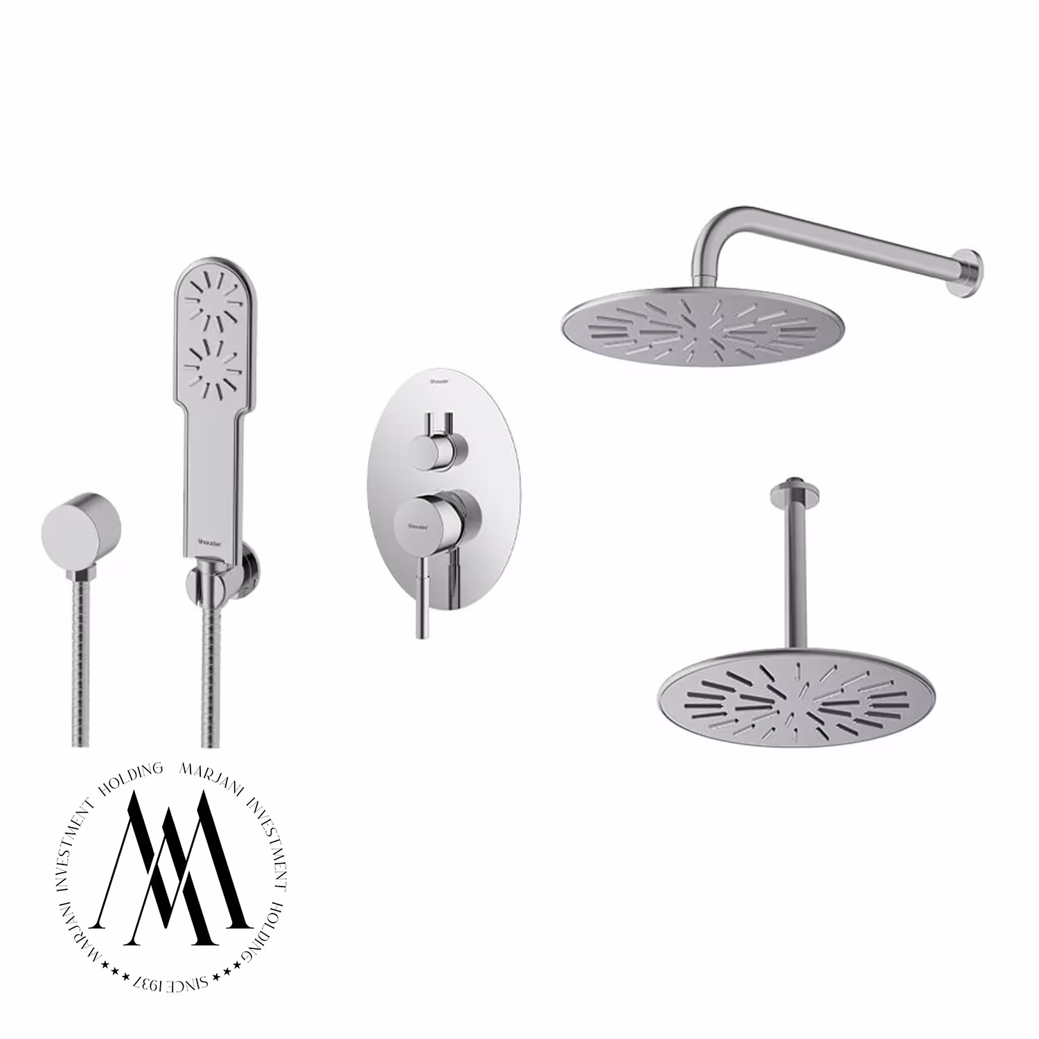 شیر حمام توکار شودر مدل روگن تیپ 3 (کروم)