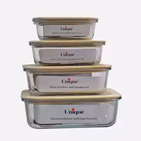 ظرف فریزری 4 تیکه درب بامبو یونیک کد 1407-UN