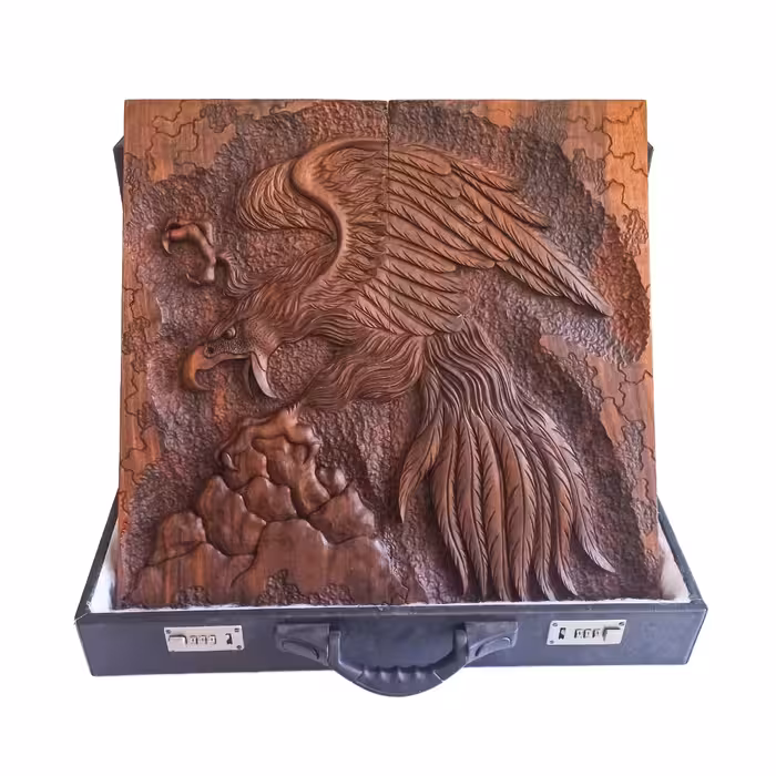 تخته نرد معرق منبت چوبی طرح عقاب کد 102243
