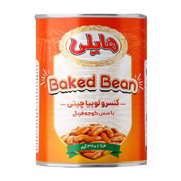 کنسرو لوبیا چیتی با سس گوجه فرنگی هایلی 380 گرمی