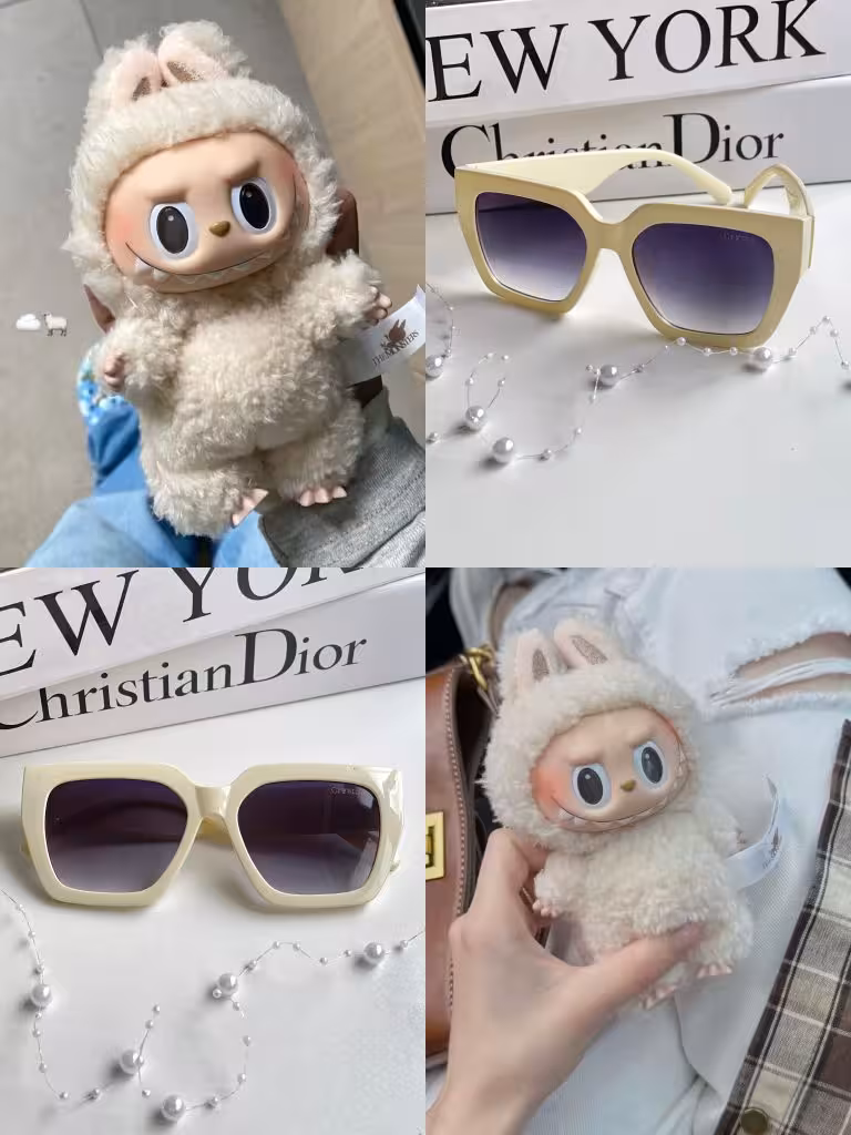 عینک افتابی برند prada سفید ترند دخترانه زنانه یووی400