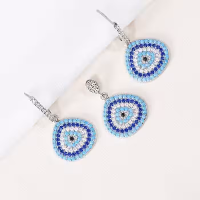 نیم ست نقره دخترونه قالب جدید طلا سفید کد 1762