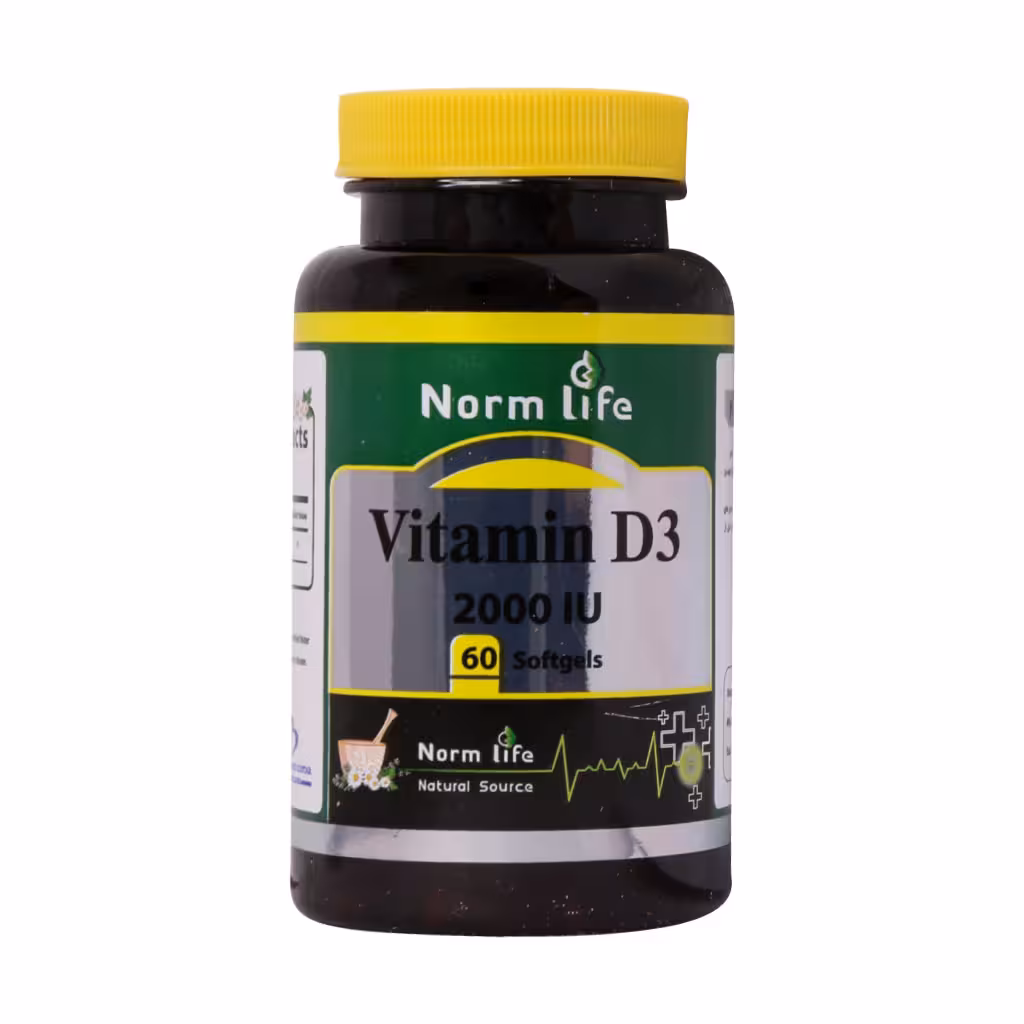 سافت ژل ویتامین D3 2000 واحد نورم لایف 60 عددی NORM LIFE VITAMIN D3 2000 IU 60 SOFT GELS