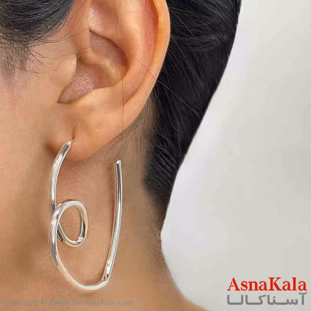 گوشواره دخترانه فشن پیچ رنگ نقره ای کد GSH151649W