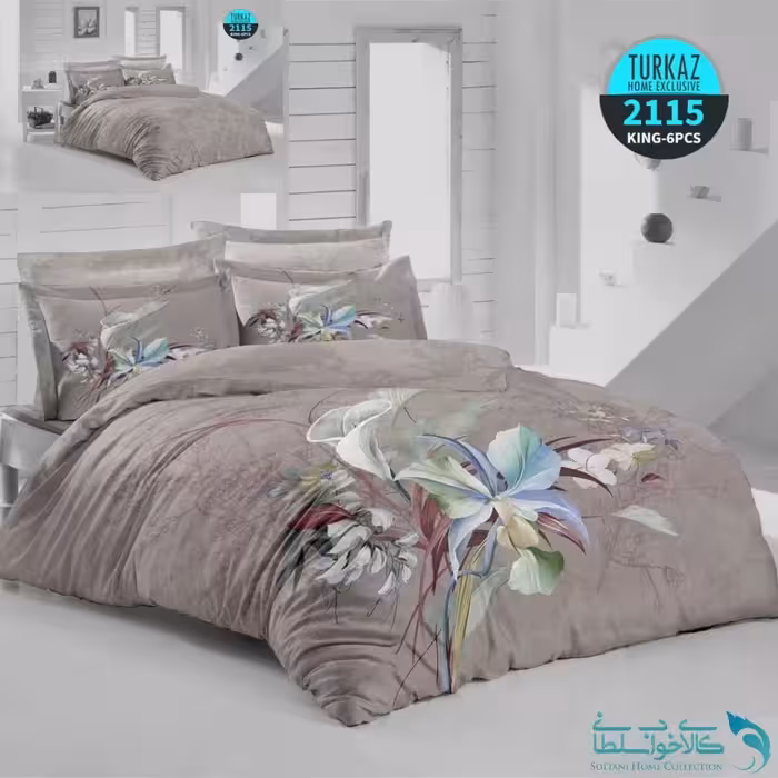 روتختی طرح گل شیپوری دو نفره برند Turkaz کد 2115