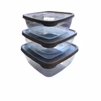 ظرف نگهدارنده مربعی پلاستیکی بسته 3 عددی مدل Trendbox برند هوبی لایف ترکیه در 4 رنگ مختلف _ شناسه کالا : 021036