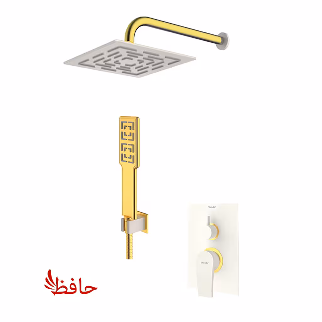 شیر حمام توکار شودر مدل رومر پلاس شیری طلایی تیپ 3 BRASS