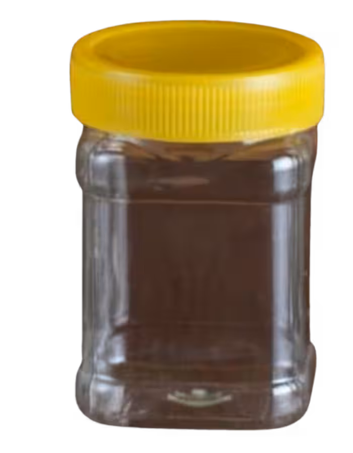 جار نیم کیلویی مربع بسته 170عددی بادرب زرد رنگ