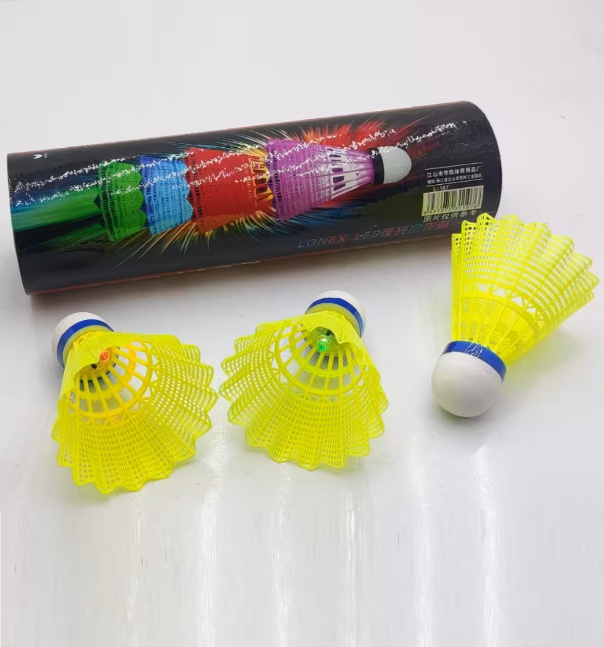 توپ بدمینتون پلاستیکی چراغدار 4 عددی