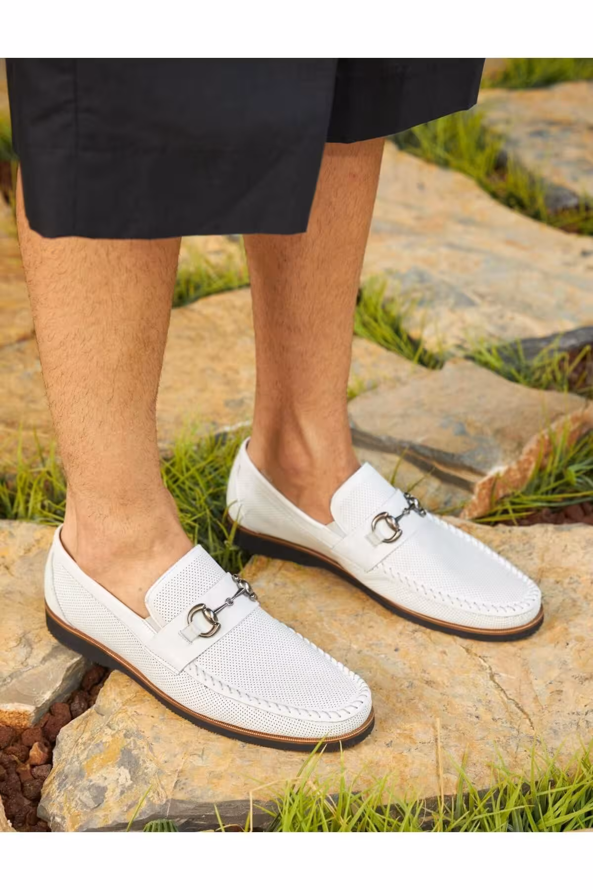 کفش های کژوال سفید مردانه روزانه پایه چرمی EVA Cabani