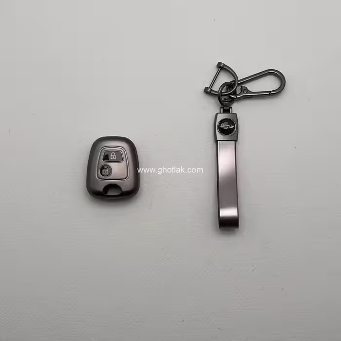 کاور ریموت پژو 206 و 207 و رانا و پارس مدل 96 به بالا طرح متالیک با بند ست