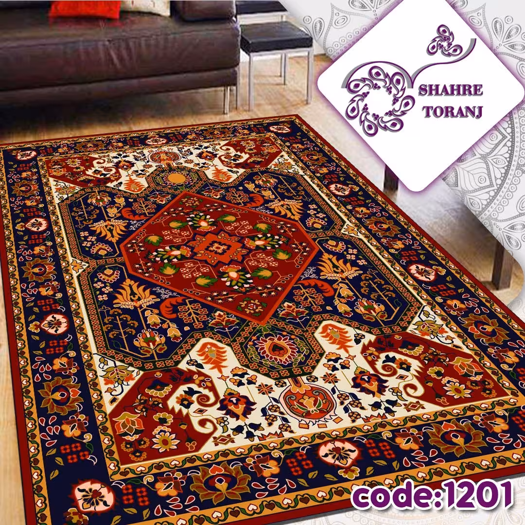 کاور فرش و روفرشی دور کش طرح فرش سنتی 6متری کد 1201