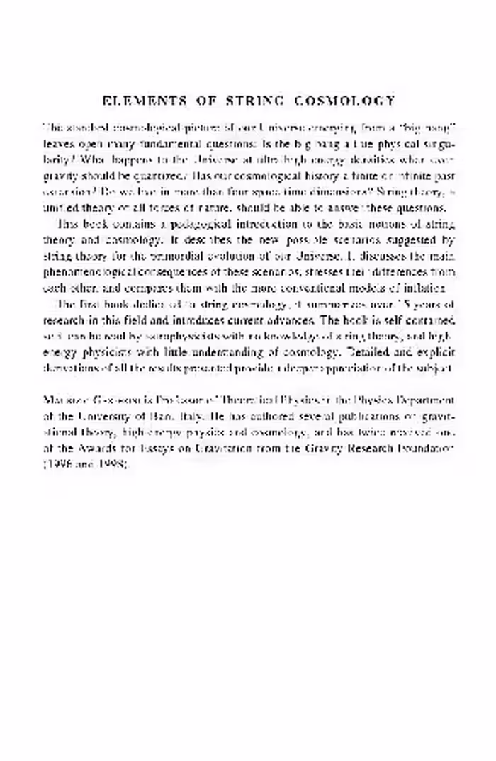 خرید و دانلود نسخه کامل کتاب Elements of String Cosmology